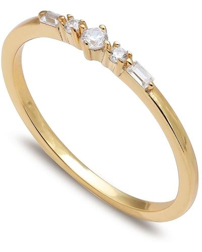 Giani Bernini Cubic Zirconia Baguette Band In 18k Gold-plated Sterling Silver, Created For Macy's - Metallic