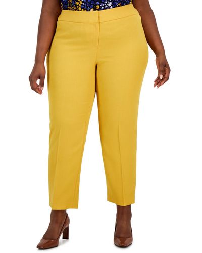 Kasper Plus Size Straight-leg Modern Dress Pants - Yellow