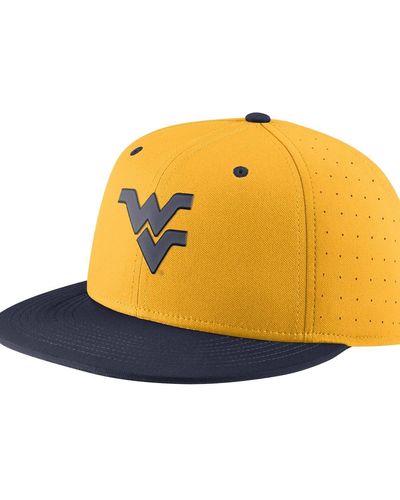 Nike West Virginia Mountaineers Aero True Baseball Performance Fitted Hat - Yellow