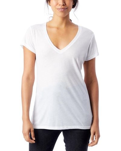 Macy's Alternative Apparel Slinky Jersey V-neck T-shirt - White