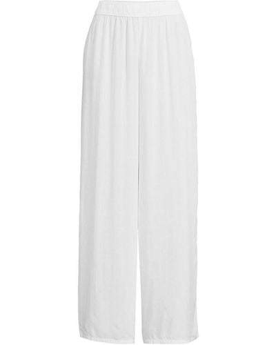 Lands' End Sheer Oversized Swim Cover-up Pants - White