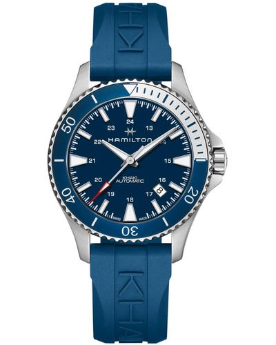 Hamilton Swiss Automatic Khaki Scuba Rubber Strap Watch 40mm - Blue