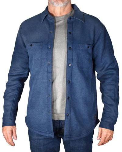 Vintage 1946 Polar Fleece Lined Rib Shirt Jacket - Blue