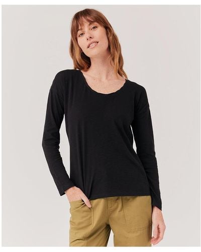 Pact Organic Cotton Featherweight Slub Relaxed Top - Black