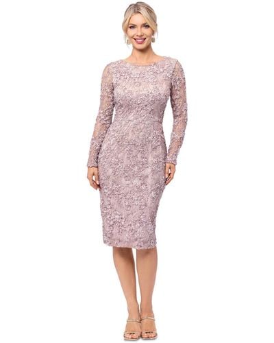 Xscape Petite Embellished Lace Sheath Dress - Pink