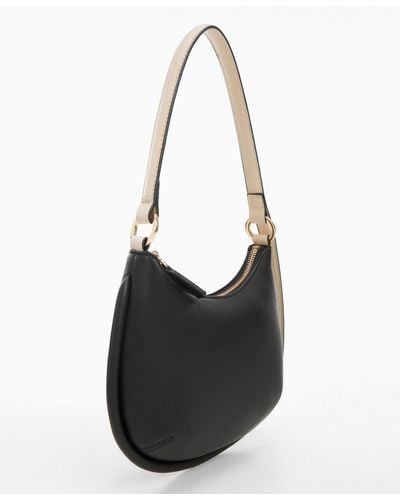 Mango Leather-effect Shoulder Bag - Black