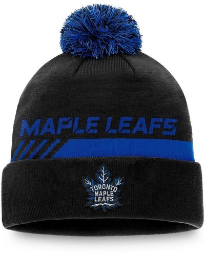 Fanatics Toronto Maple Leafs Authentic Pro Locker Room Alt Logo Cuffed Knit Hat - Blue