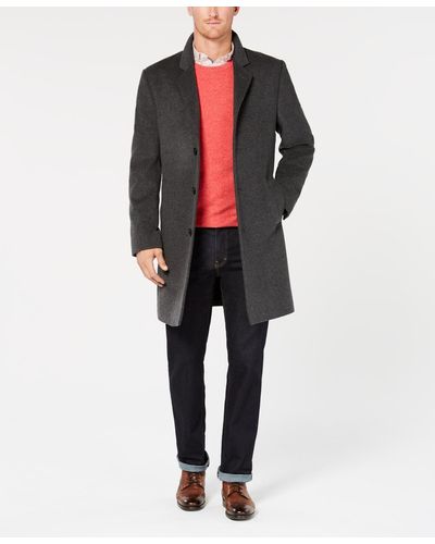 Michael Kors Coat, Slim-fit Madison Cashmere-blend Overcoat - Gray