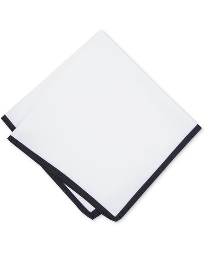 Alfani Bordered Pocket Square - White