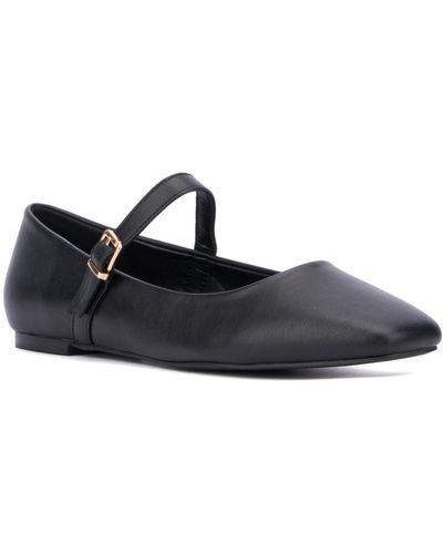 New York & Company Page- Buckle Ballet Flats - Black
