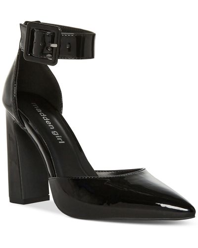 Madden Girl Slay Ankle-strap Pointed-toe Two-piece Pumps - Black