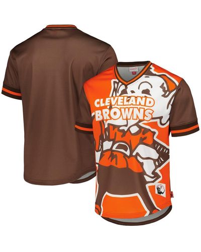Mitchell & Ness Cleveland Browns Jumbotron 3.0 Mesh V-neck T-shirt - Orange