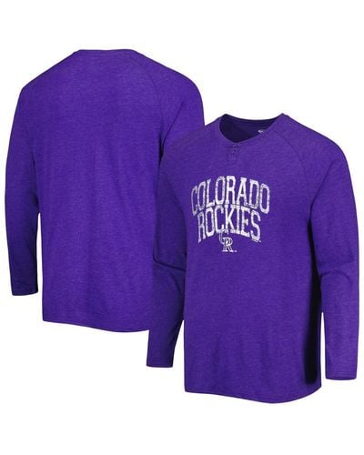 Concepts Sport Colorado Rockies Inertia Raglan Long Sleeve Henley T-shirt - Purple