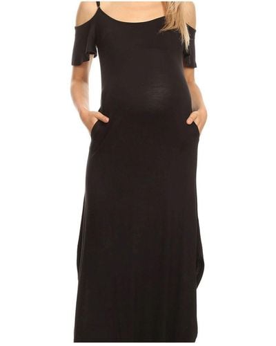 White Mark Maternity Lexi Maxi Dress - Black
