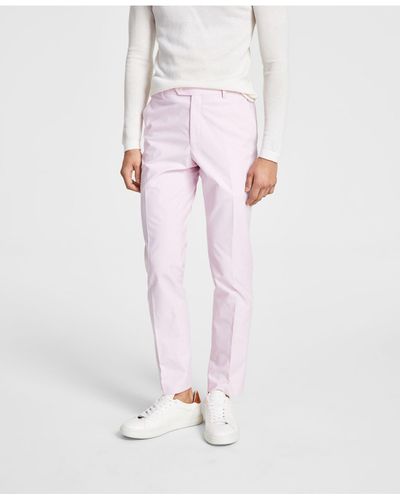 Tommy Hilfiger Modern-fit Th Flex Stretch Chambray Suit Separate Pant - Pink