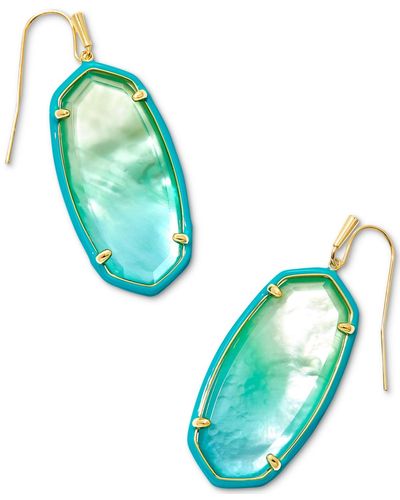Kendra Scott 14k Gold-plated Color-framed Stone Drop Earrings - Blue
