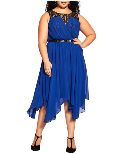 City Chic Plus Size Sophisticate Dress - Blue