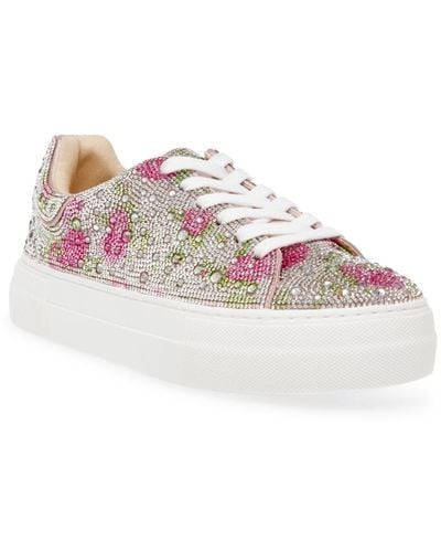 Betsey Johnson Sb-sidny Rhinestone Sneakers - Pink