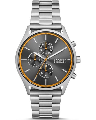 Skagen Holst Chronograph Silver-tone Stainless Steel Watch 42mm - Gray