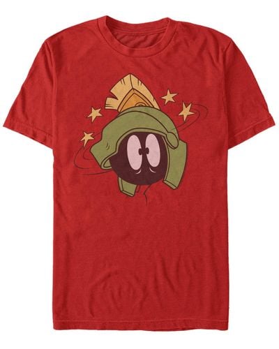 Fifth Sun Looney Tunes Marvin The Martian Head Spin Short Sleeve T-shirt - Red