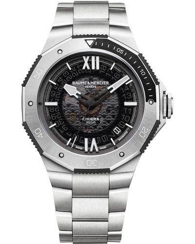 Baume & Mercier Swiss Automatic Riviera Stainless Steel Bracelet Watch 42mm - Metallic