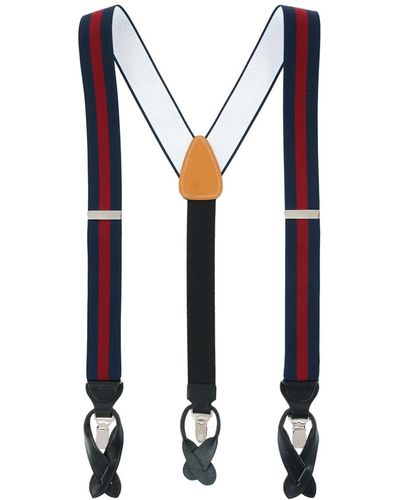 Trafalgar Oliver Stripe 35mm Convertible Suspenders - Black
