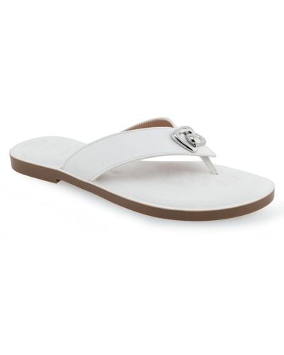 Aerosoles Galen Flip Flop Sandals - White