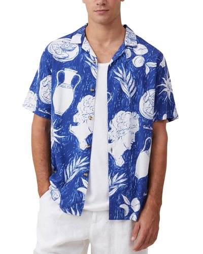 Cotton On Cabana Short Sleeve Shirt - Blue