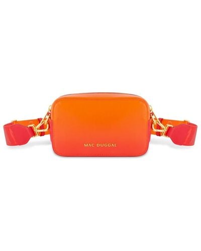 Mac Duggal Ombre Leather Crossbody Camera Bag - Orange