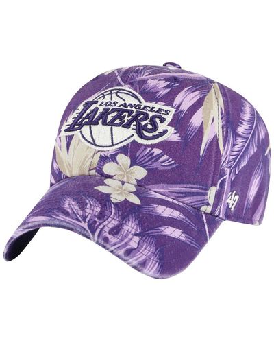 '47 47 Brand Los Angeles Lakers Tropicalia Floral Clean Up Adjustable Hat - Purple