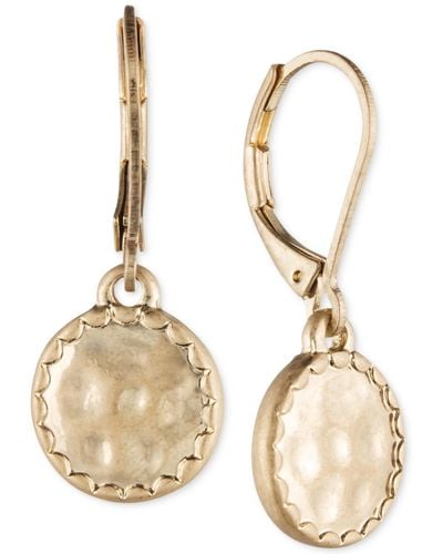 Lonna & Lilly Tone Hammered Disc Drop Earrings - Metallic