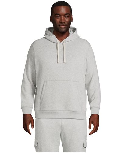 Lands' End Big Serious Sweats Pullover Hoodie - Gray