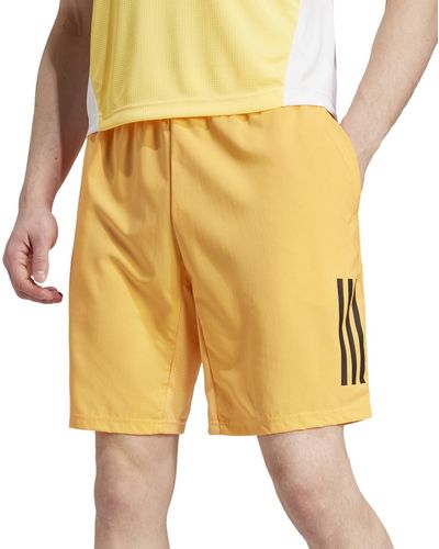 adidas 3-stripe Club Tennis 9" Shorts - Yellow