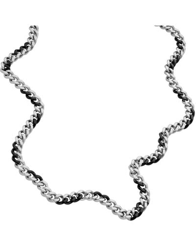 DIESEL Two- Stainless Steel Chain Necklace - Metallic