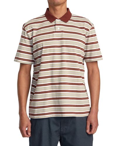 RVCA Uptown Stripe Short Sleeve Polo Shirt - Multicolor
