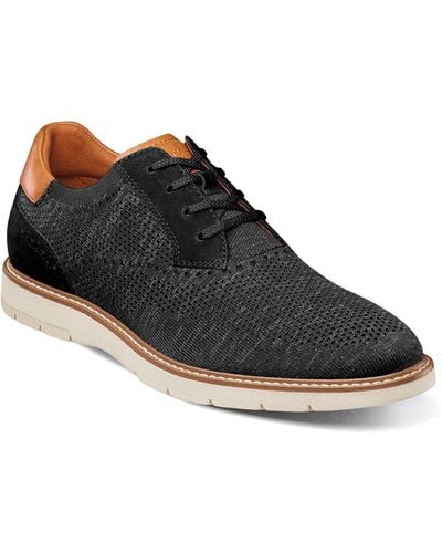 Florsheim Vibe Knit Plain Toe Oxford Dress Casual Sneaker - Black