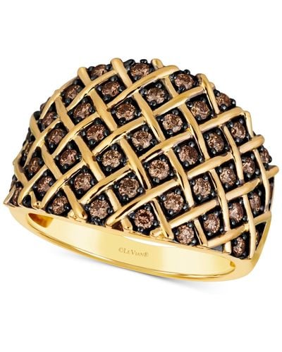 Le Vian Chocolatier® Chocolate Diamond Lattice Statement Ring (3/4 Ct. T.w.) In 14k Gold - Metallic