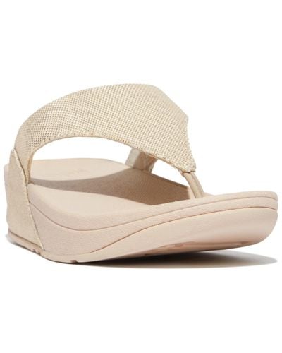 Fitflop Lulu Glitz-canvas Toe-post Sandals - White