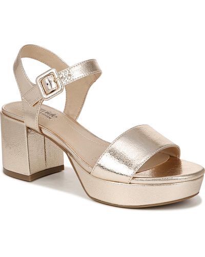 LifeStride Rhythmn Platform Block Heel Sandals - Metallic