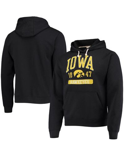 League Collegiate Wear Iowa Hawkeyes Volume Up Essential Fleece Pullover Hoodie - Black