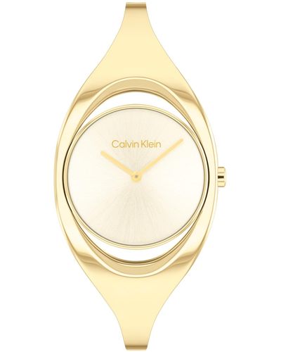 Calvin Klein Two Hand -tone Stainless Steel Bangle Bracelet Watch 30mm - Metallic