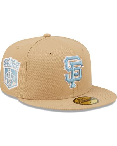KTZ San Francisco Giants 2010 World Series Champions Sky Blue Undervisor 59fifty Fitted Hat - White