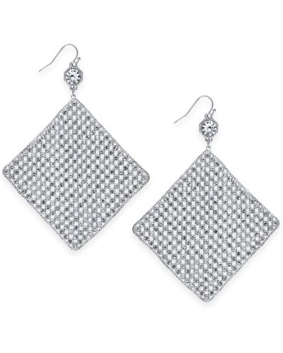 INC International Concepts Tone Crystal Diamond-shape Sheet Drop Earrings - Metallic