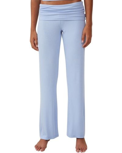 Cotton On Sleep Recovery Roll Waist Pajama Pant - Blue