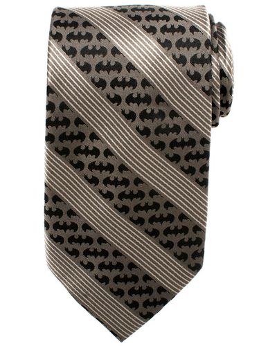 Dc Comics Batman Pinstripe Tie - Gray