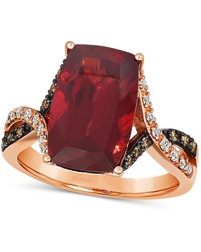 Le Vian ® Pomegranate Garnet (6-3/4 Ct. T.w.) & Diamond (1/4 Ct. T.w.) Statement Ring In 14k Rose Gold - Red