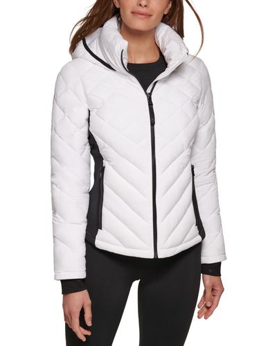 Calvin Klein Side-panel Hooded Packable Puffer Coat - White