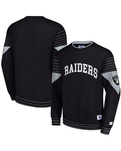 Starter Las Vegas Raiders Face-off Pullover Sweatshirt - Black