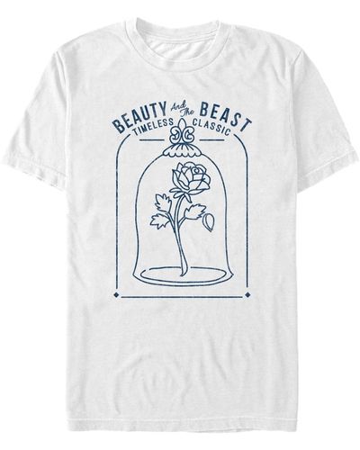 Fifth Sun Disney Beauty And The Beast Classic Rose Glass - White