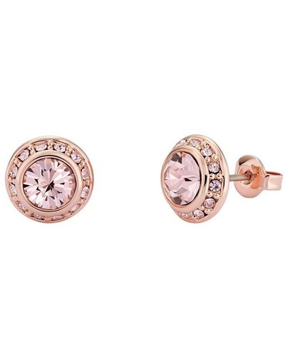 Ted Baker Soletia: Solitaire Sparkle Crystal Stud Earrings - Pink